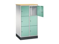 lockerkast HxBxD 1250x620x500mm 2x3vakken cil.-slot sokkel