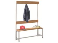 Omkleedbank Lxb 1000X400Mm Houten Latten Haken Enkelzijdig Lichtgrijs