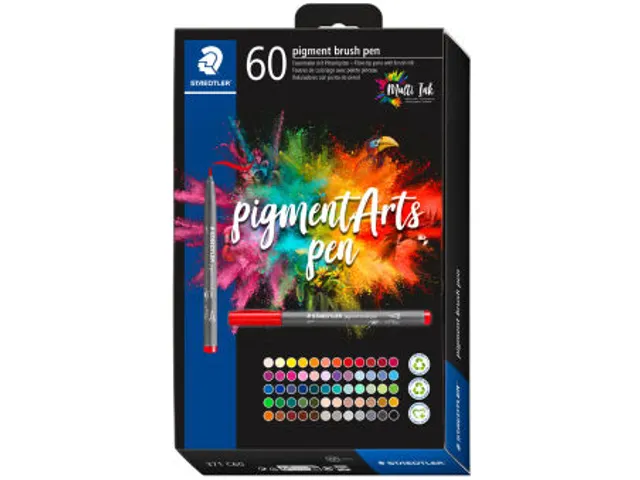 Brushpen Staedtler 371 PigmentArts viltstiften set à 60 kleuren