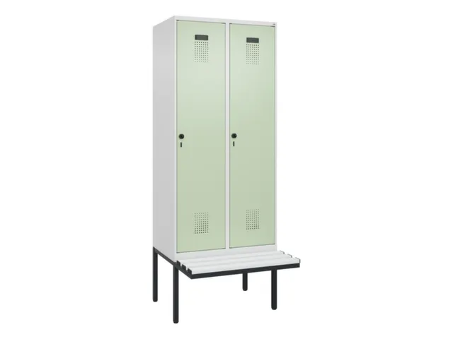 locker met bank,voor scheiding van kleding,HxBxD 2120x800x815mm,2vak