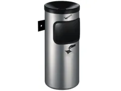 Veiligheidsafvalbak Met Asbak 410x180mm Wandmontage Nieuwzilver