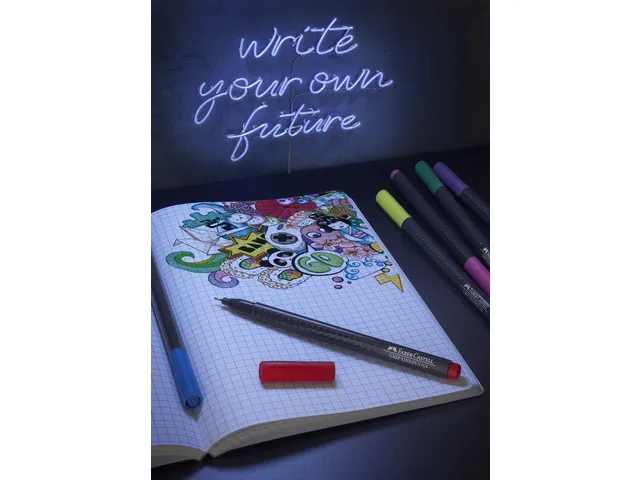 Fineliner Faber-Castell Grip 0,4mm etui 5 stuks basic assorti