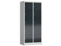 lockerkast,HxBxD 1800x800x500mm,2x5vakken,cil.-slot,romp RAL7035