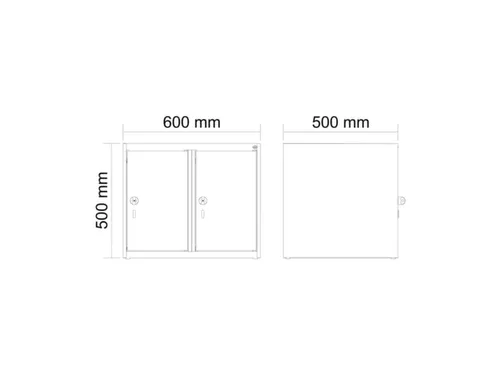 opzetkast,v. locker,2vak.,vak B 300mm,HxBxD 500x600x500mm,cilinderslot