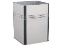 Vierkante Afvalbak 18.5 Liter Perforatie Metaal-zilver