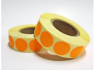 Etiket Rond Fluor Oranje 25mm Op rol 2000 Stuks - 1