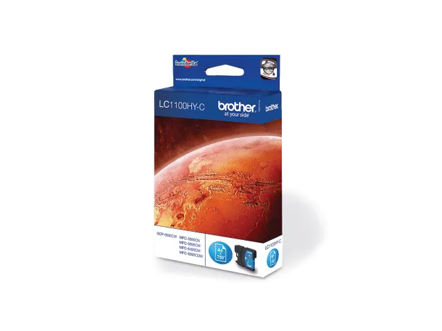 Brother LC1100HYCBP, Cyaan, 1 stuk(s), 750 pagina's, Enkele verpakking