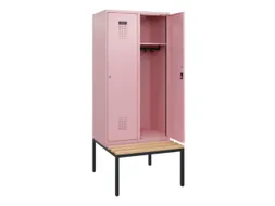 locker met bank,HxBxD 1950x800x815mm,2vak,vak B 400mm,cilinderslot