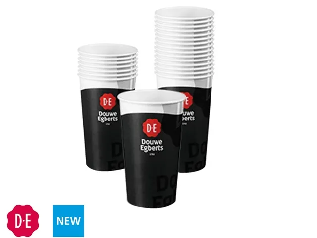 Beker karton Douwe Egberts 180ml zwart 100 stuks