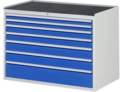 ladekast 825x1145x650mm 7laden cilinderslot RAL7035 RAL5010 metaal