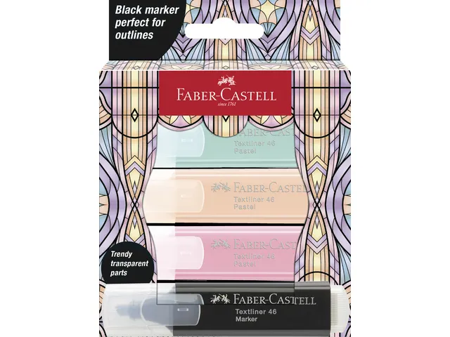 Faber-Castell markeerstift Glassy set á 4 markers