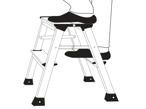 Aluminum ladder 2 treden 45cm 150kg
