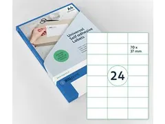 Verwijderbare Etiketten 70x37mm wit Doos a 1000 Vel 42012