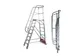 verrijdbare treden-platformladder,eenzijdig,14trede(n),stand H 3,3m