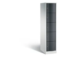 lockerkast cil.slot 1950x396x640mm 1x5 vakken RAL7035 front RAL7021 - 2