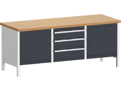 werkbank met opbergruimte,HxBxD 840x2000x750mm,beukenblad
