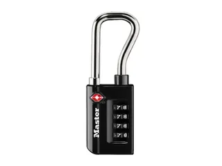 Hangslot Masterlock 4-cijfer combinatie TSA lange beugel zwart 35mm - 2