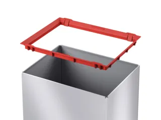 afvalbak,52l,HxBxD 763x339x260mm,romp staal zilverkleurig - 8