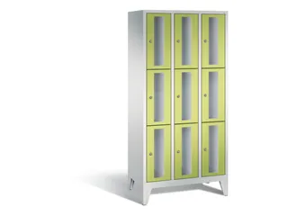 lockerkast 1850x900x500mm 3x3 vakken Cilinderslot Poten, RDS1108060 - 2