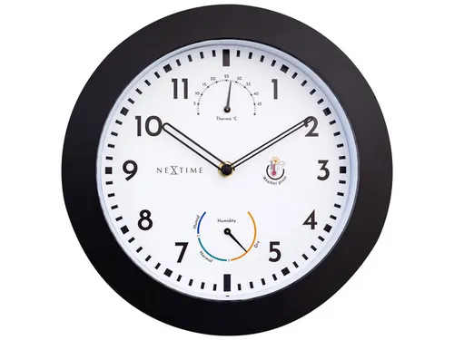Buitenklok Nextime dia 25,5cm Daisy met thermo- en hydrometer cijfers,