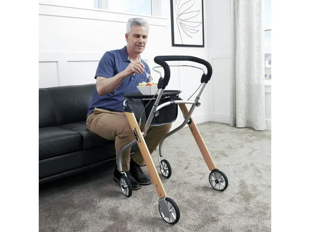 Déambulateur d'intérieur hêtre/argent Let's Go indoor pliable