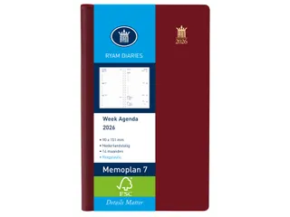 Agenda 2027 Ryam Memoplan 7 Suprema ringplasic 7dagen/2pagina's bordea - 1