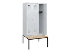 locker met bank,HxBxD 1950x900x815mm,3vak,vak B 300mm,cilinderslot