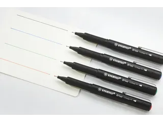Fineliner STABILO dr!ver Etui met 4 kleuren Fijne punt 0.4mm - 2