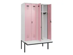 locker met bank,voor scheiding van kleding,HxBxD 2120x1200x815mm,4vak
