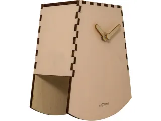 Tafelklok NeXtime Rocky 19.5x18x8.8 cm hout zalm - 4
