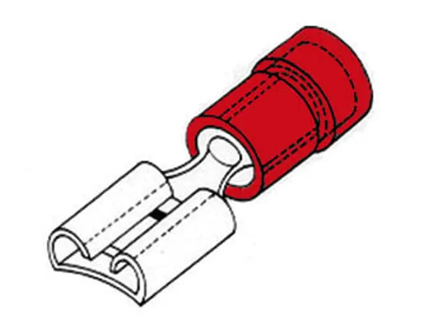 Vrouwelijke Connector 4.8mm Rood