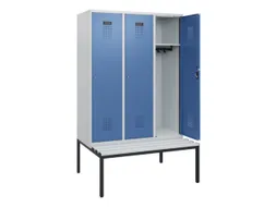 locker met bank,HxBxD 1950x1200x815mm,3vak,vak B 400mm,cilinderslot