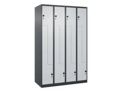 Z-garderobekast,HxBxD 1850x1200x500mm,vak B 150/300mm,draaigrendel