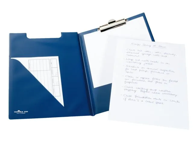 Klembordmap Durable 2355 met kopklem en insteek blauw A4
