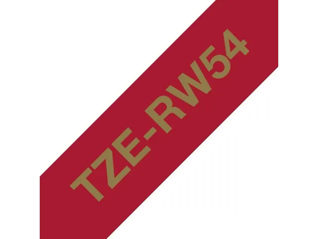 Labeltape Brother P-touch TZe-RW54 24mm goud op wijnrood