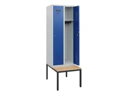 locker met bank,HxBxD 1950x600x815mm,2vak,vak B 300mm,cilinderslot