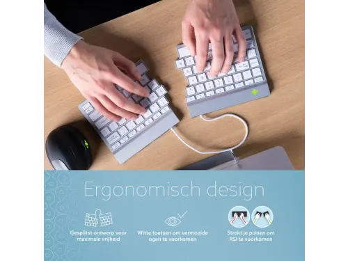 Toetsenbord R-Go Split Break QWERTY WL Wit