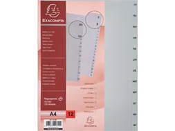 Tabbladen A4 Jan-Dec 12-delig Grijs 11-gaats