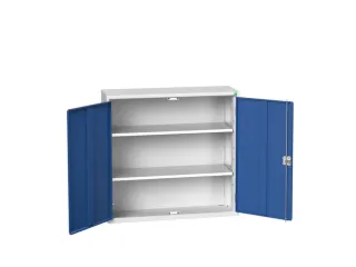 wandkast 1000x1050x350mm 2xStalen bodem sokkel Ral 7035 front Ral 5010 - 1