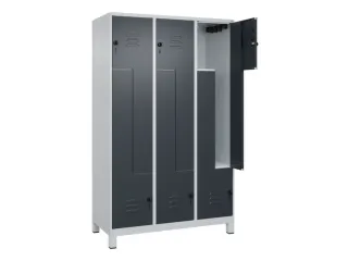 Z-garderobekast,HxBxD 1950x1200x500mm,vak B 200/400mm,draaigrendel - 2