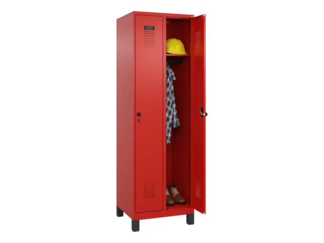 locker,HxBxD 1950x600x500mm,2vak,vak B 300mm,draaigrendel,voeten