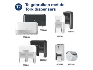 Tork OptiServe Hulsloos Toiletpapier 472620 Universal 1-laags 144m wit - 9