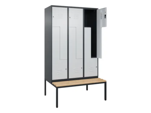 Z-garderobekast,HxBxD 2120x1200x815mm,6vak,vak B 400mm,cil.-slot