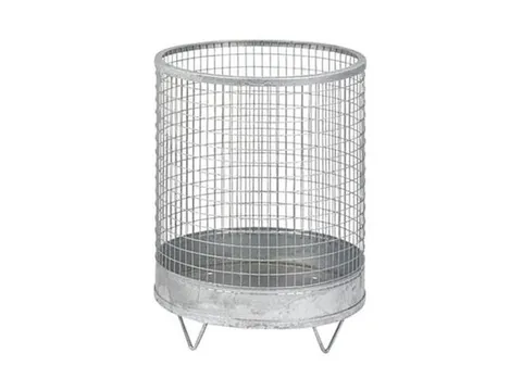 Afvalbak Draadgaas 63 Liter Vloeropstelling Staalplaatbodem Verzinkt