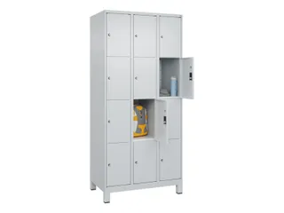 lockerkast,HxBxD 1950x900x500mm,3x4vakken,vak B 300mm,cil.-slot,voeten - 1