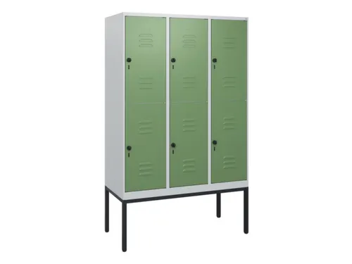 dubbeldekse locker,HxBxD 1950x1200x500mm,3x2vak.,vak B 400mm