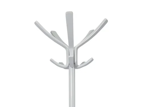 Cafe houten kapstok met 10 haken in wit hout 176 cm.