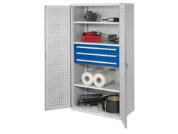 Materiaalkast Geperf Deuren 1950x1000x600mm 3legborden 3laden Ral7035