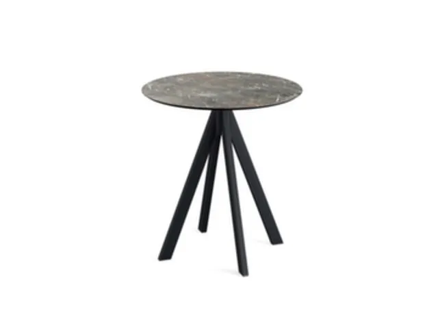 bistrotafel,HxØ 730x700mm,rond,4voeten zwart,blad HPL Galaxy Marble
