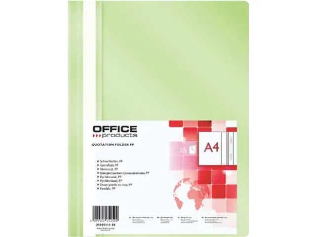 Office Products Snelhechtmap PP A4 Lichtgroen